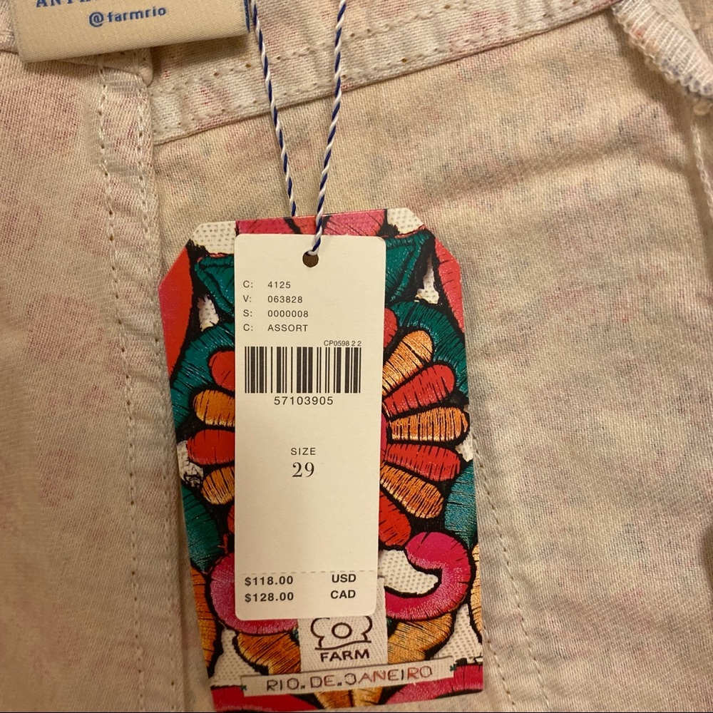 ❤️Anthropologie Farm Rio NWT Size 29 Ultra High-Rise Patchwork Denim Shorts - Picture 6 of 8